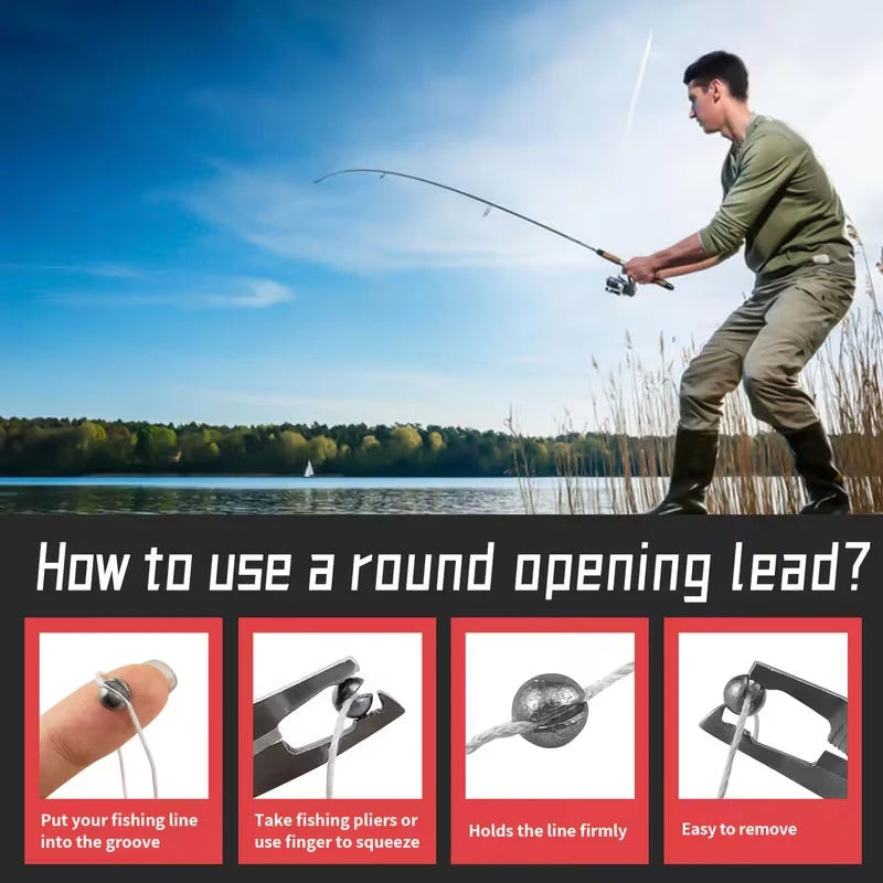 [TUODIAO]Boxed Split Shot Sinkers Set, Multiple Sizes Fishing Weights for Sea Fishing and Rock Fishing