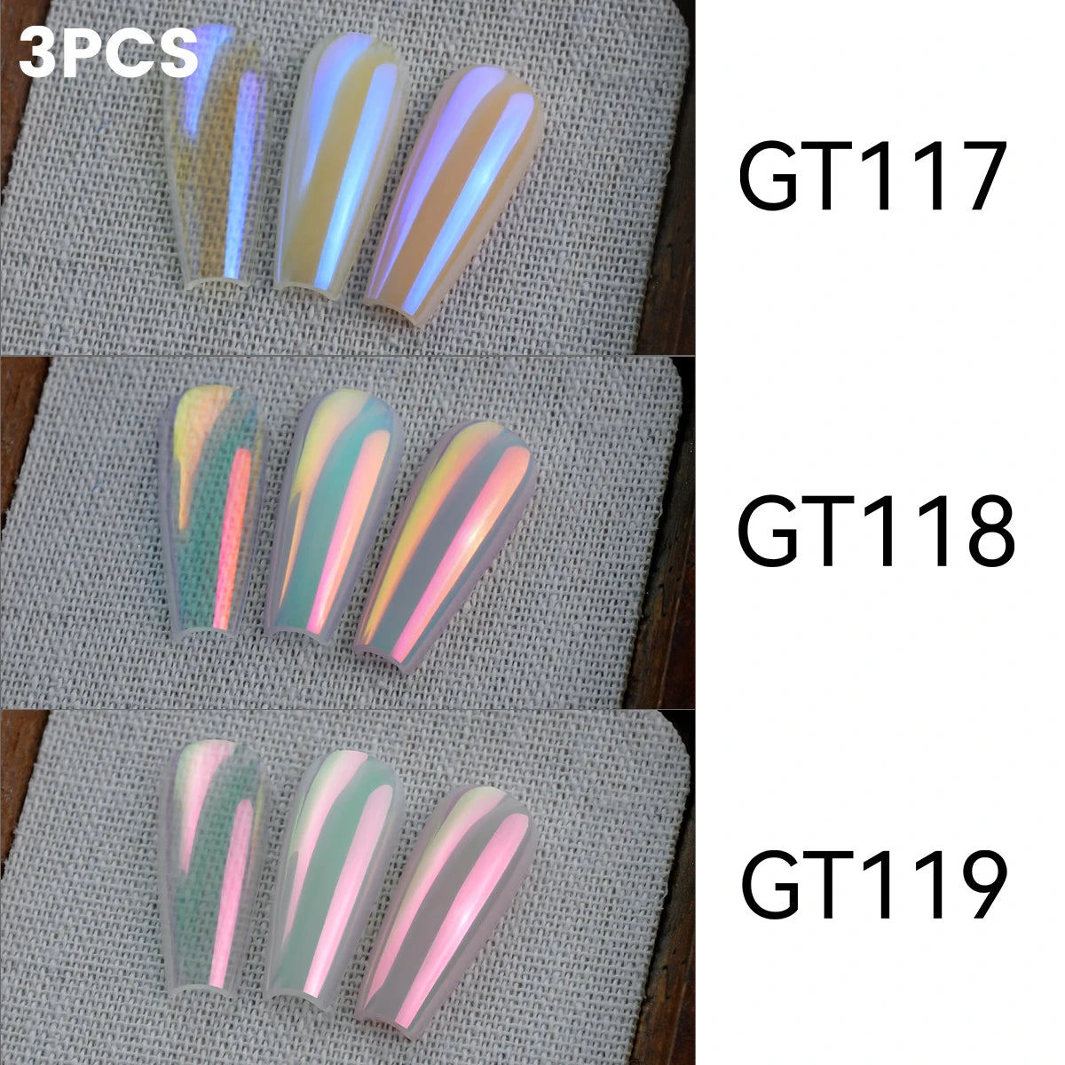 YOKEFELLOW GleamTap Cushion Aurora Chrome Nail Powder 6 Color Mermaid Aurora Effect Nail Art Glitter Decoration for Home DIY Salon Manicure GT117-GT122 - Beauty & Personal Care from Linloft.