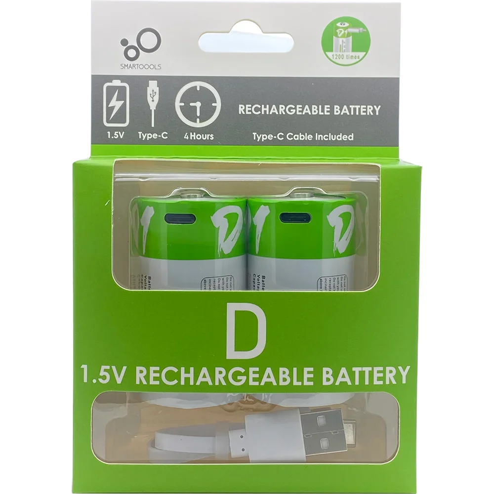 12000mWh 1.5V D Size LR20 Lithium Rechargeable Battery with Type-C Charging Cable, For Gas Stoves and Water Heaters Etc... - Electronics & Accessories from Linloft.