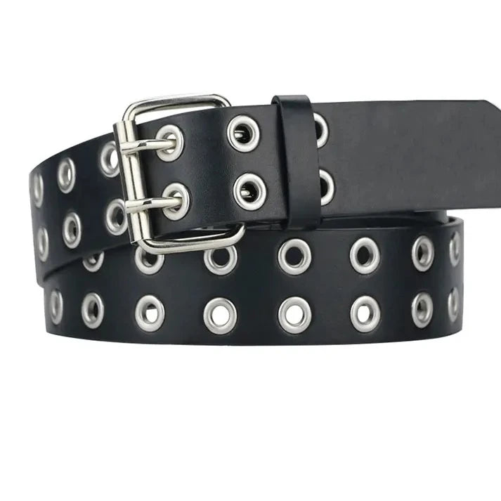 Double-Pin Goth Leather Belt - Apparel & Accessories from Linloft.