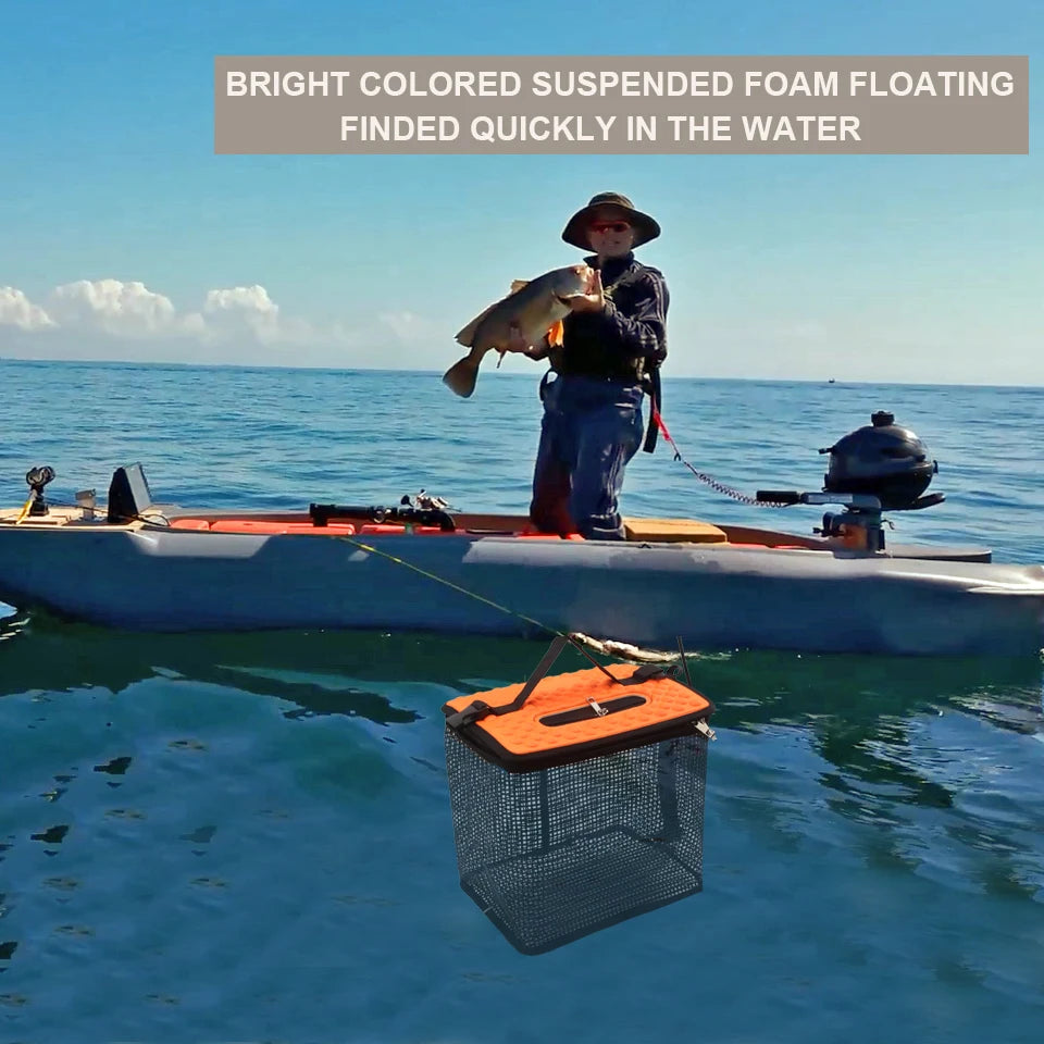 Collapsible Floating Fish and Bait Basket