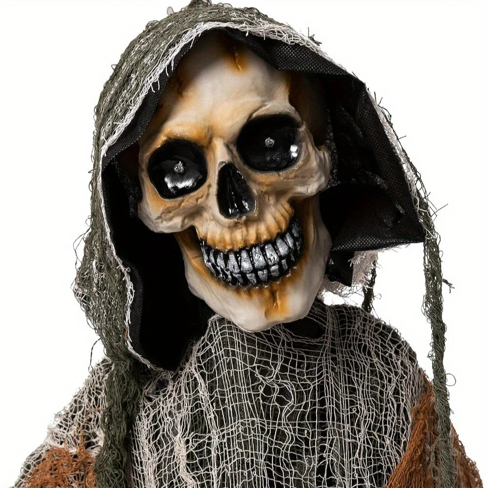 Life-Size Animated Grim Reaper Halloween Prop - Seasonal & Holiday from Linloft.