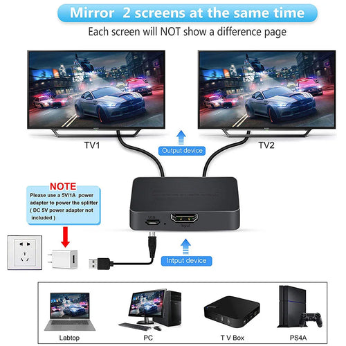 4K 1-in-2-out HDMI Splitter - Electronics & Accessories from Linloft.