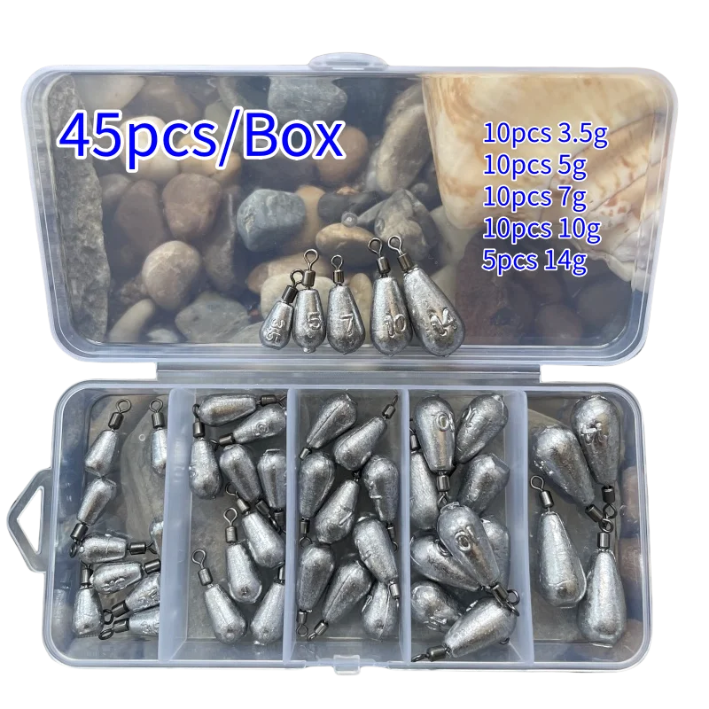 Drop Shot Sinker Kit, 45 Pcs