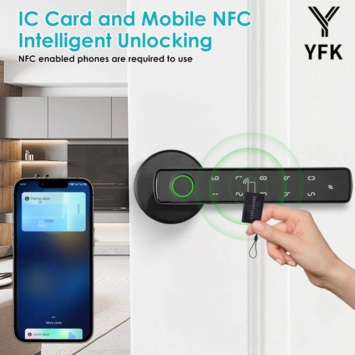 5-in-1 Fingerprint Smart Door Handle Lock - Electronics & Accessories from Linloft.