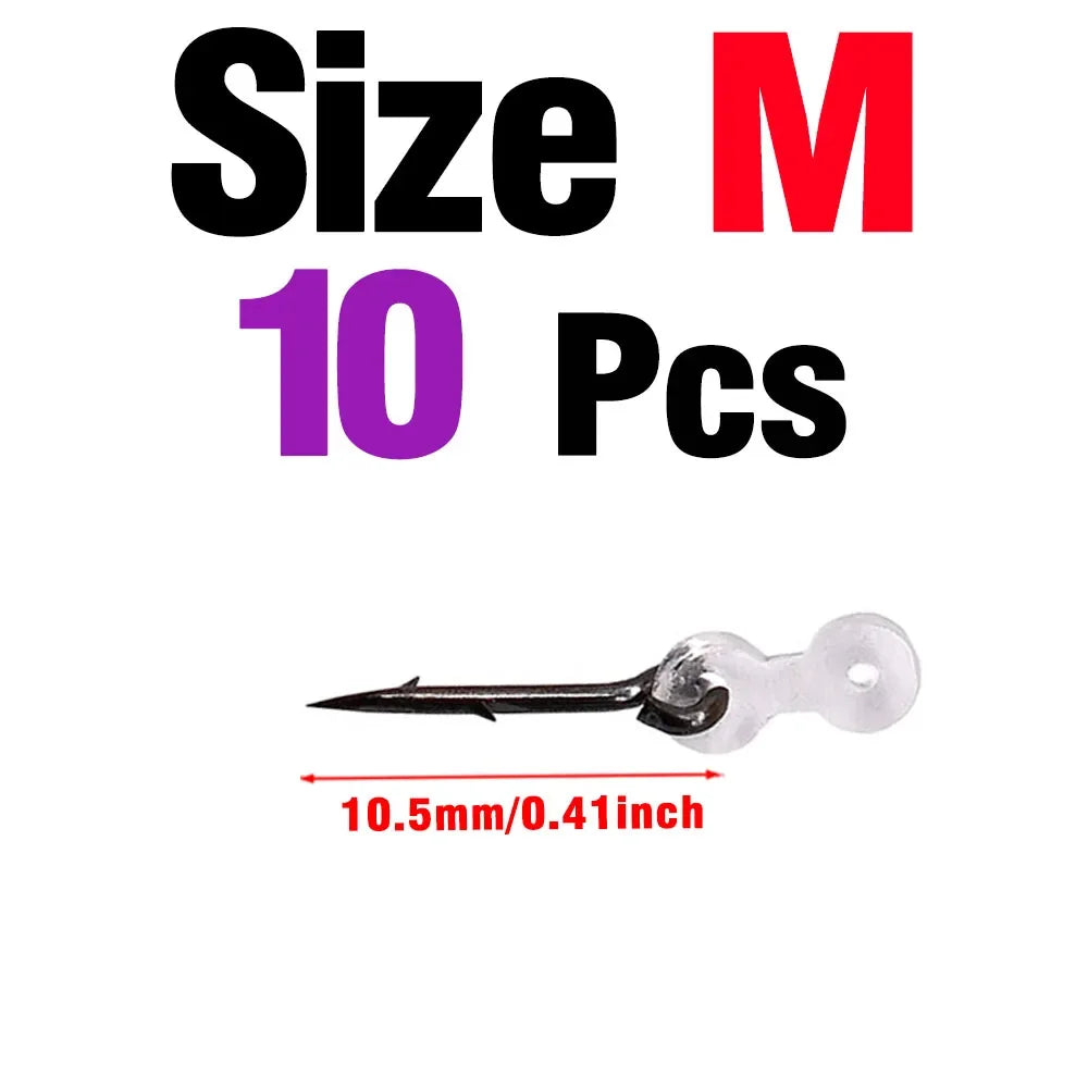 Metal Bait Spikes with Hair Rig Stops, 10-Pack - Fishing Tackle from Linloft.