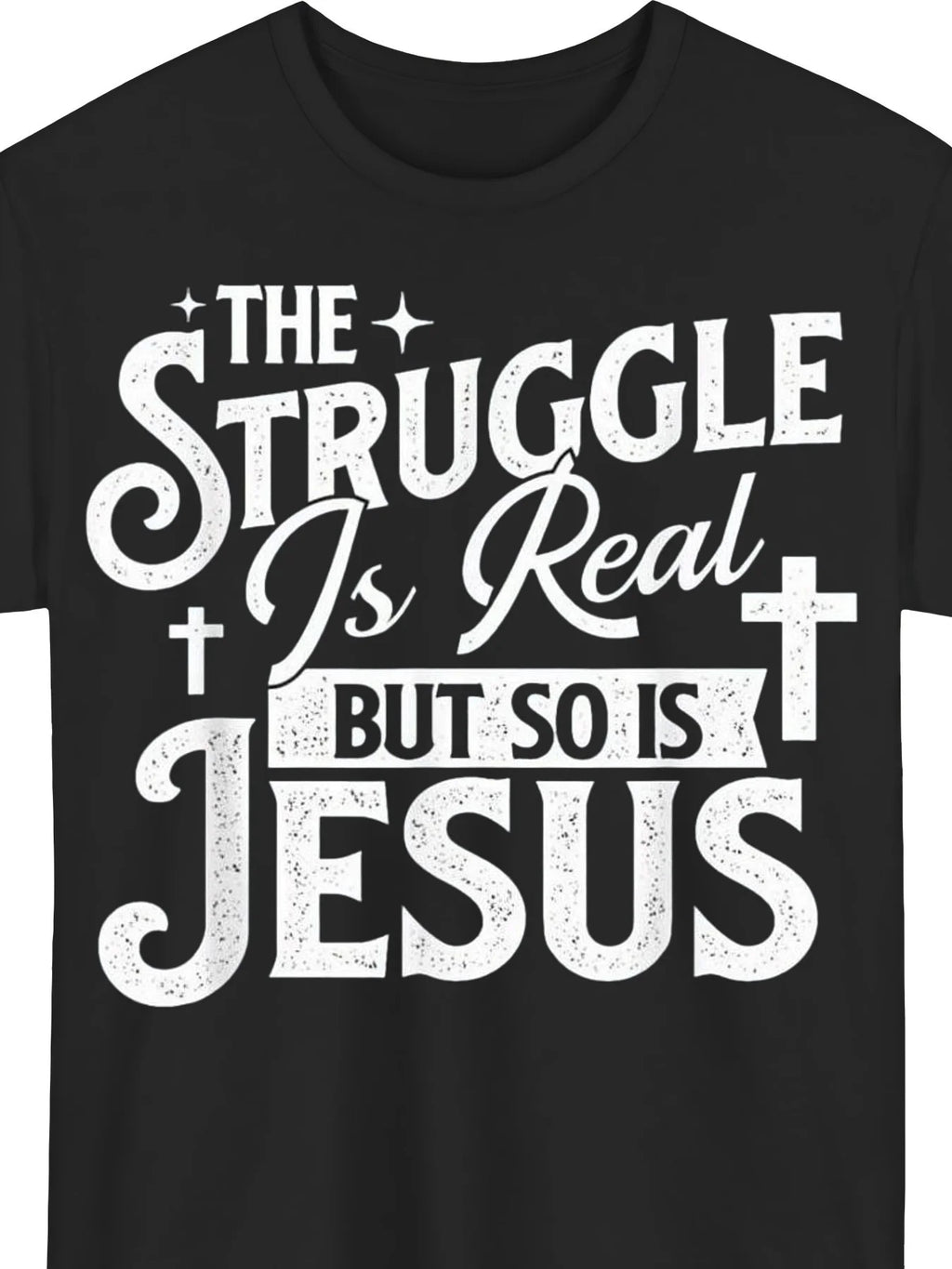 Plus Size, The Challenge Is Real, But So Is Christian Faith - T-Shirts, Plus Size Men'S Summer Clothing, Plus Size Summer Tops, Plus Size Men'S Tops And Shirts, Shipped from Local Warehouse - T-Shirts from Linloft.