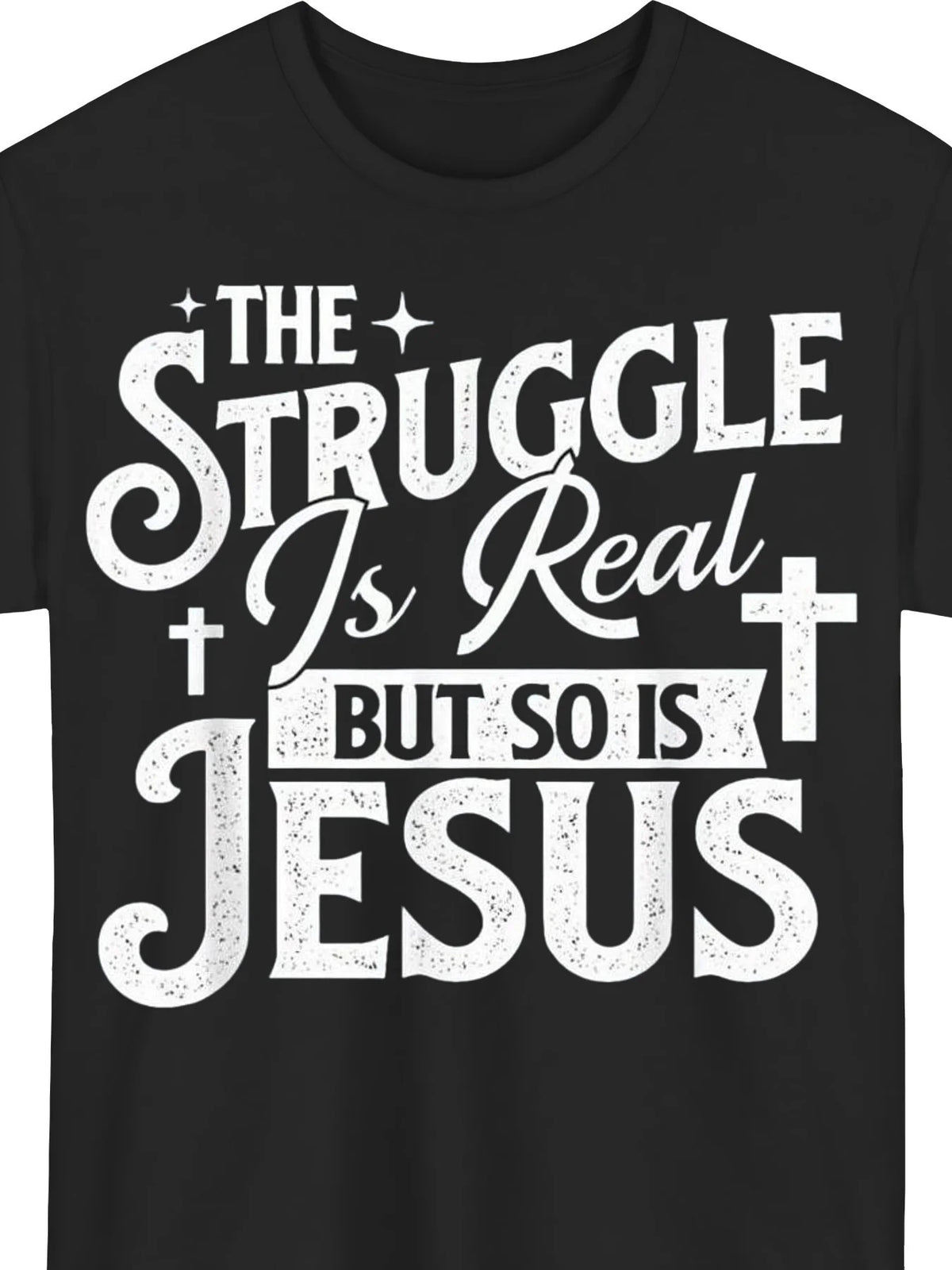 Plus Size, The Challenge Is Real, But So Is Christian Faith - T-Shirts, Plus Size Men'S Summer Clothing, Plus Size Summer Tops, Plus Size Men'S Tops And Shirts, Shipped from Local Warehouse - T-Shirts from Linloft.