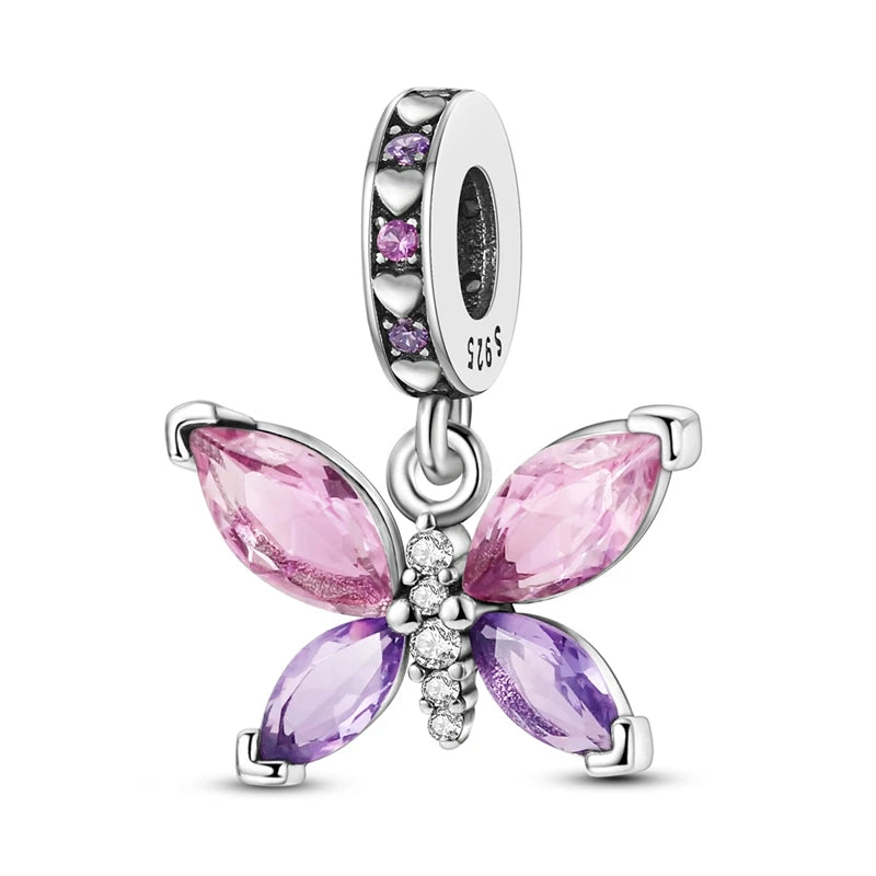 MULA Pink 925 Sterling Silver Charms Pendant Perfume Dreamcatcher Heart Love Beaded Fit Original Bracelet Women DIY Jewelry Gift - Bracelets from Linloft.