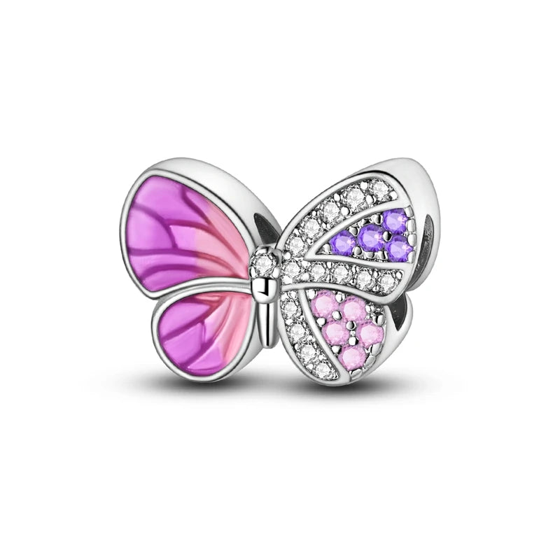 MULA Pink 925 Sterling Silver Charms Pendant Perfume Dreamcatcher Heart Love Beaded Fit Original Bracelet Women DIY Jewelry Gift - Bracelets from Linloft.
