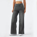 Casual Baggy Jeans Women's Elastic Waistband Wide Leg Jeans Elegant Slim Fit Denim Trousers American Retro Denim Palazzo Pants