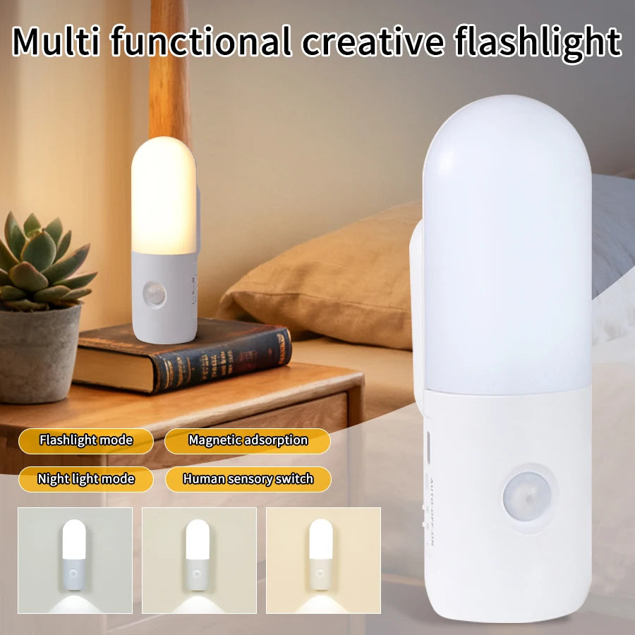 Magnetic rechargeable motion sensor wall light