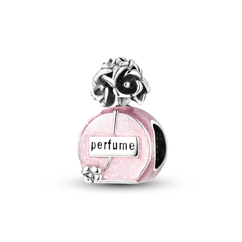 MULA Pink 925 Sterling Silver Charms Pendant Perfume Dreamcatcher Heart Love Beaded Fit Original Bracelet Women DIY Jewelry Gift - Bracelets from Linloft.