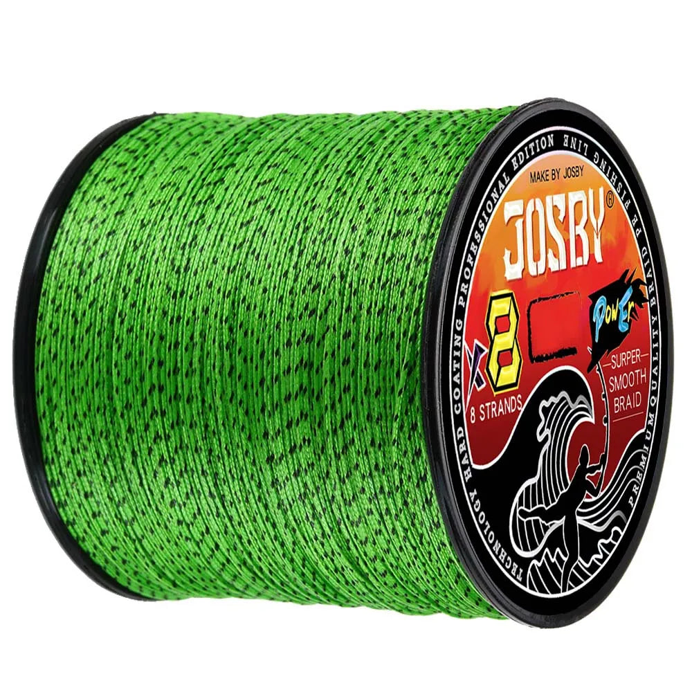 JOSBY Japan 8X 8 Strands Braided Fishing Line 100M 300M 500M Multifilament Speckled PE Wire Fly Sea Saltwater Freshwater Pesca - Fishing Tackle from Linloft.