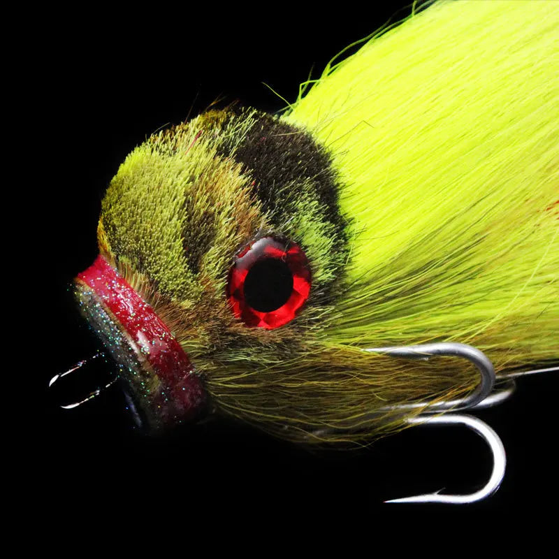 Fishing Lure 85g/23cm Artificial Fly Mouse Bait Bucktail Silicone Soft Big Deer Hair Rat Tackle Head Hooks Pike Bass Winter