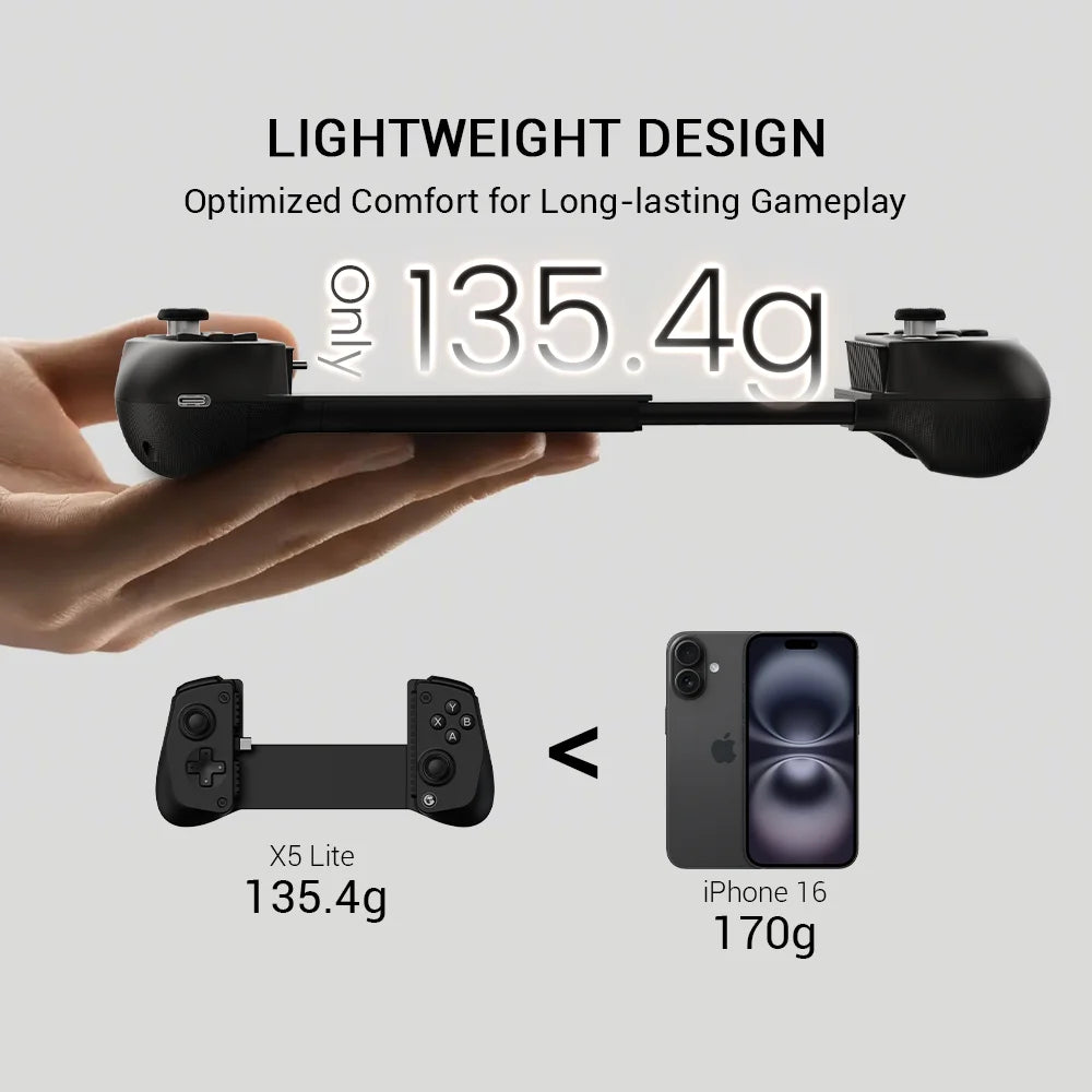 GameSir X5 Lite Mobile Gaming Controller for Android iPhone 16/15 - Lightweight Design, Hall Effect, No-Drift, App Customization - Gaming Accessories from Linloft.