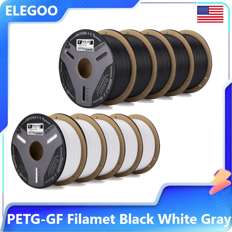 ELEGOO PETG-GF Glass Fiber Filament 1.75mm Gray 1KG,High Stiffness,Electrical Insulation,Fits for Most FDM 3D Printers - 3D Printing Accessories from Linloft.
