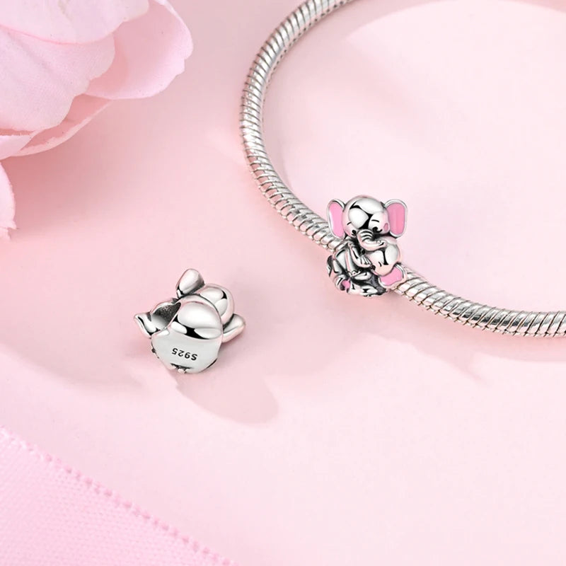 MULA Pink 925 Sterling Silver Charms Pendant Perfume Dreamcatcher Heart Love Beaded Fit Original Bracelet Women DIY Jewelry Gift - Bracelets from Linloft.