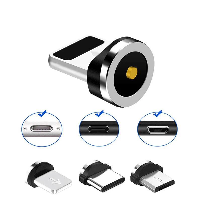 2022 New Round Magnetic Cable plug Type C Micro USB C Plugs Fast Charging Phone Microusb Type-C Magnet Charger Plug - Electronics & Accessories from Linloft.