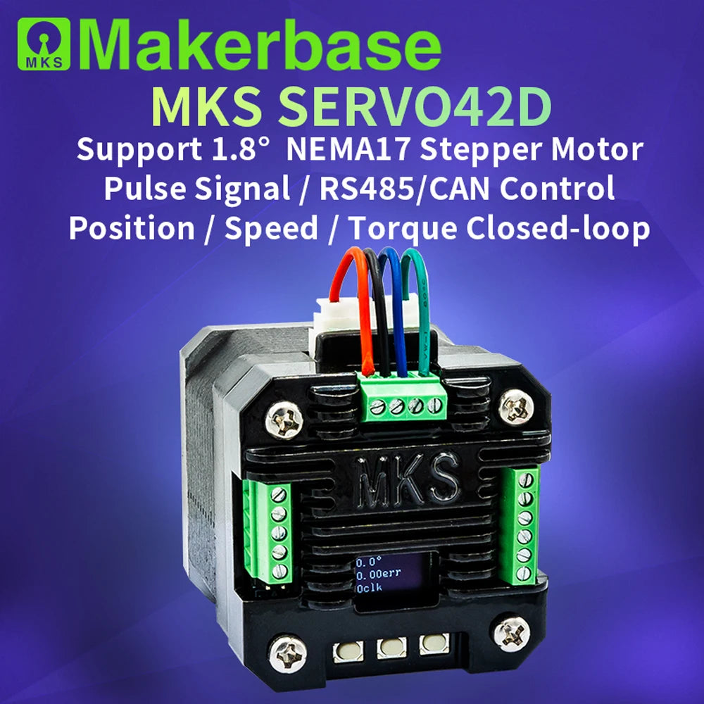 Makerbase MKS SERVO42D NEMA17 Closed Loop Stepper Motor Driver CNC 3D Printer for Gen_L FOC Quiet and Efficient