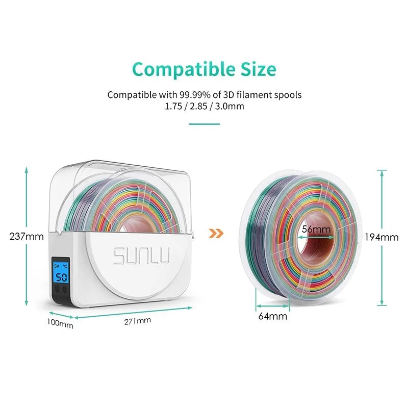 SUNLU S1+ 3D Filament Drying Box Fila-Dryer Drying Filament Storage Box Keeping Filament Dry Holder For 3D Printing Fast Heating - 3D Printing Accessories from Linloft.