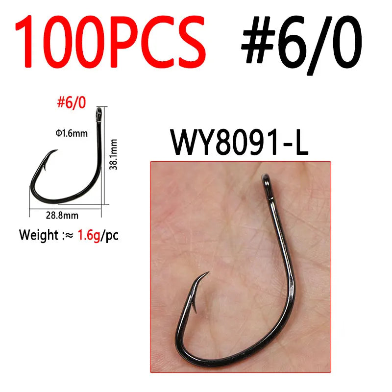 Corrosion-Resistant Circle Hooks, 100-Pack - Fishing Hooks from Linloft.