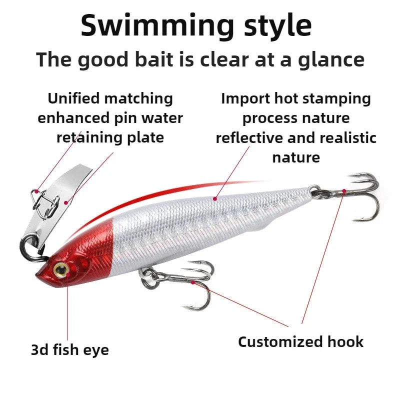 Sinking Pencil Spinner Fishing Lures Vibrate Wobbler Rap Chatterbait 10g 14g Metal Jig Buzzbait Carp Bass Trout Bait Pesca