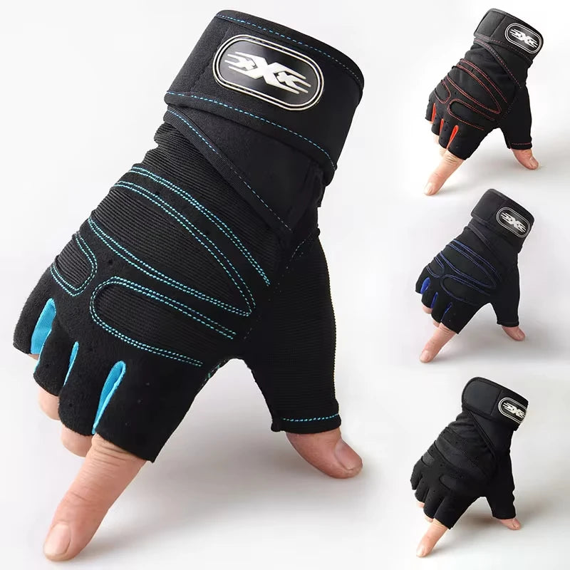 Half Finger Gym Gloves with Wrist Wrap