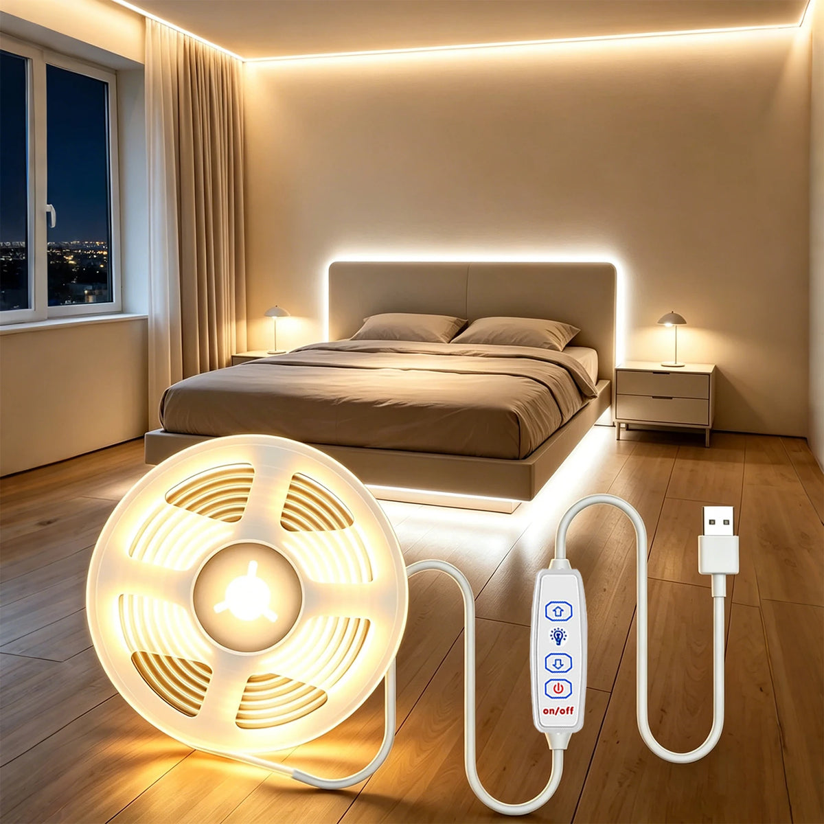 USB LED Strip Lights with Dimmer
