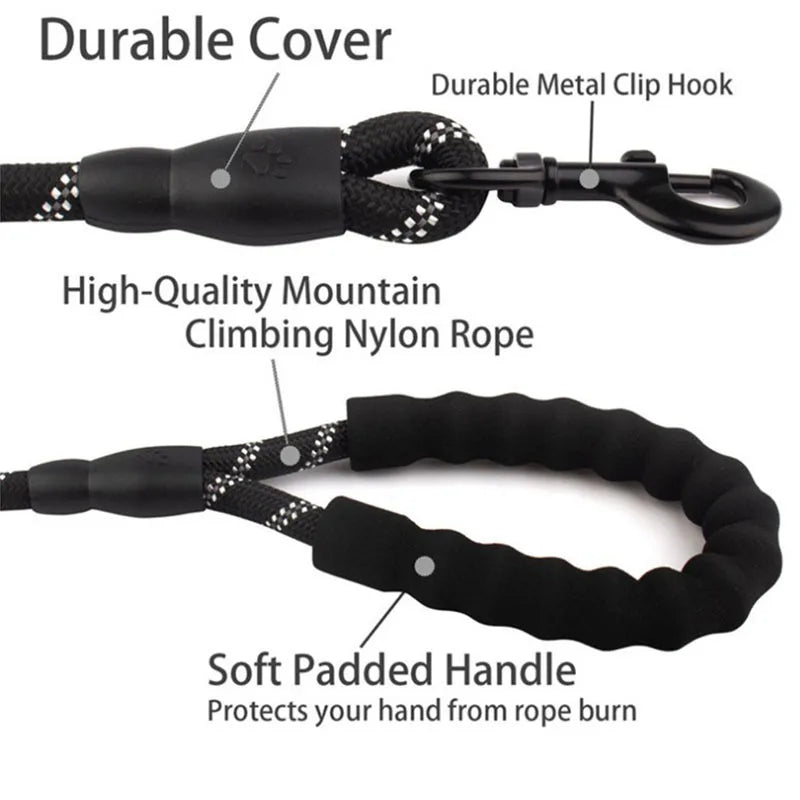 Reflective Dog Leash with Padded Handle