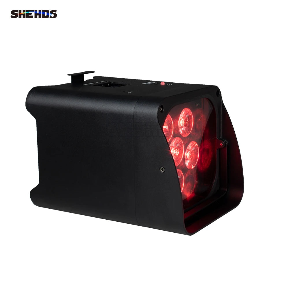 SHEHDS 4pcs Battery LED 6x18w RGBWA+UV 6in1 Par Wireless Remote Control DMX512 Phone WIFE Wash Wall Light For DJ Disco Christmas