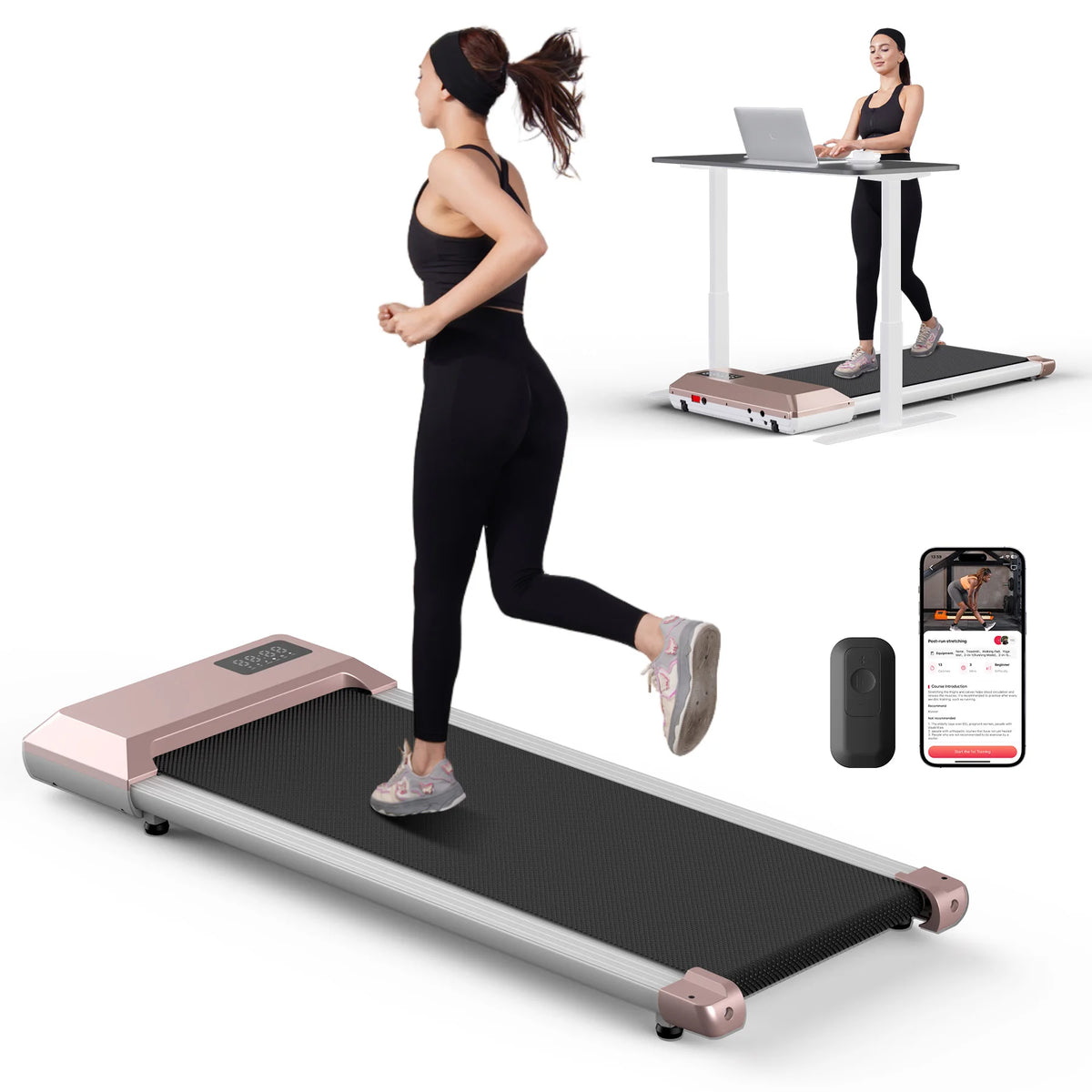 300lbs Treadmill for Home 2.5HP Treadmills Walking Pad LCD Digital Data Display 2in1 Walking Running Fitness Exercise Machine - Fitness & Sporting Equipment from Linloft.