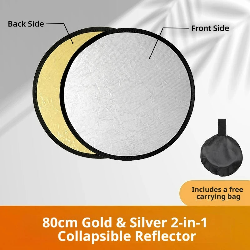 Gold and Silver 2-in-1 Photo Reflector - Camera & Optic Accessories from Linloft.