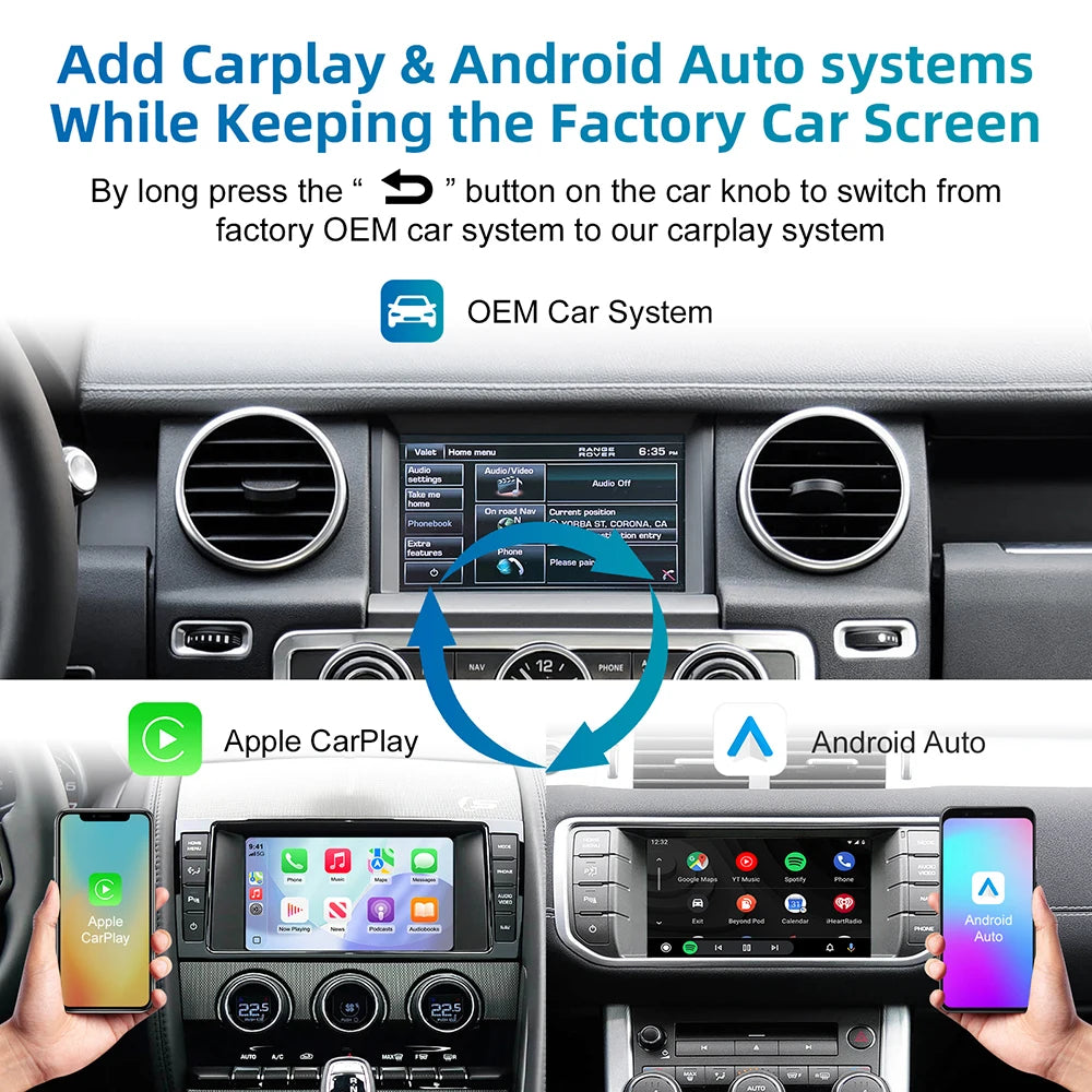 ANYFAR Wireless Carplay Android Auto Fits For Land Rover Jaguar Bosch Discovery4 Evoque Freelander2 XE XF XJL Decorder