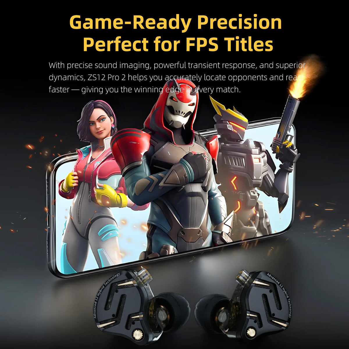 KZ ZS12 PRO 2 1DD + 5BA Hybrid HiFi In Ear Earphones Improved Bass Monitor Headphones Detachable Wire Earbuds Gaming Headest - Electronics & Accessories from Linloft.