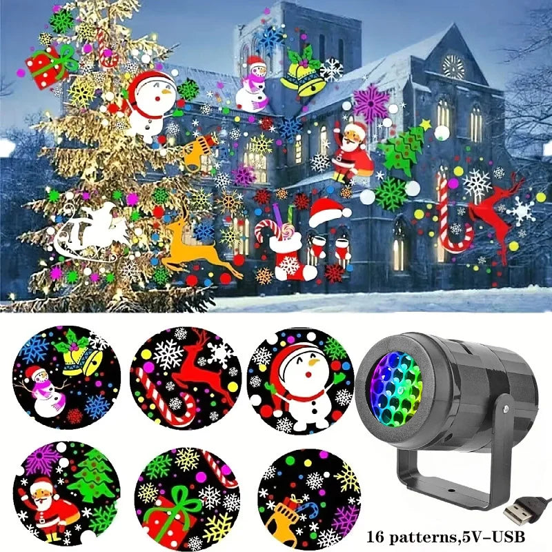 Rotating Snowflake Christmas Projector - Party & Stage Lighting from Linloft.