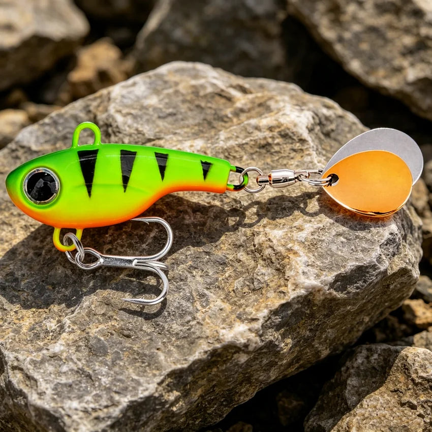 1PCS Metal Spinner Bait Metal VIB Fishing Lure 20g 17g-8g 5g Rotating Tail Vibration Sequins Japan Wobbler Trolling Bait Pesca - Fishing Tackle from Linloft.