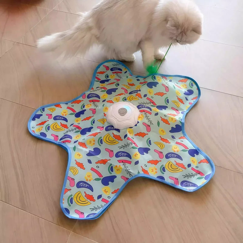 2026 funnyAutomatic Turntable Cat Toy Interactive Hunting Cover Teasing Stick Pet Play Cover Hide and Seek Toy for Cats and Pets - Pet Supplies from Linloft.