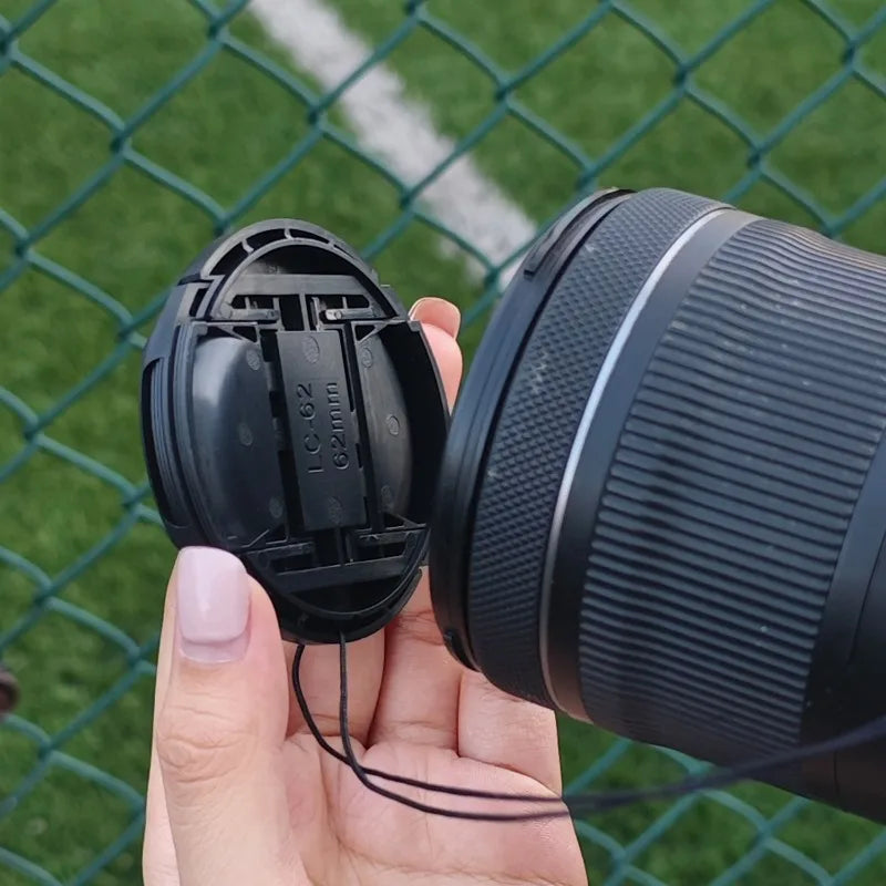 Universal Lens Cap 49 52 55 58 62mm Center Pinch Snap on Front Cap Cover for DSLR Camera Lens Protector Protective Accessories