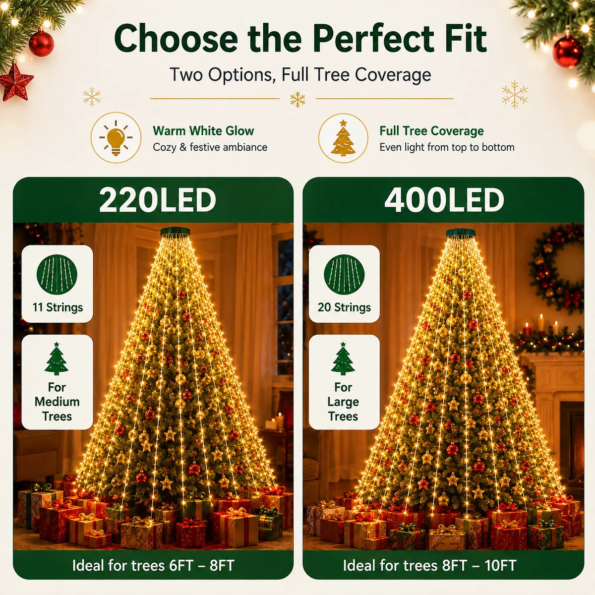 USB Christmas Tree Ring String Lights - String & Fairy Lights from Linloft.