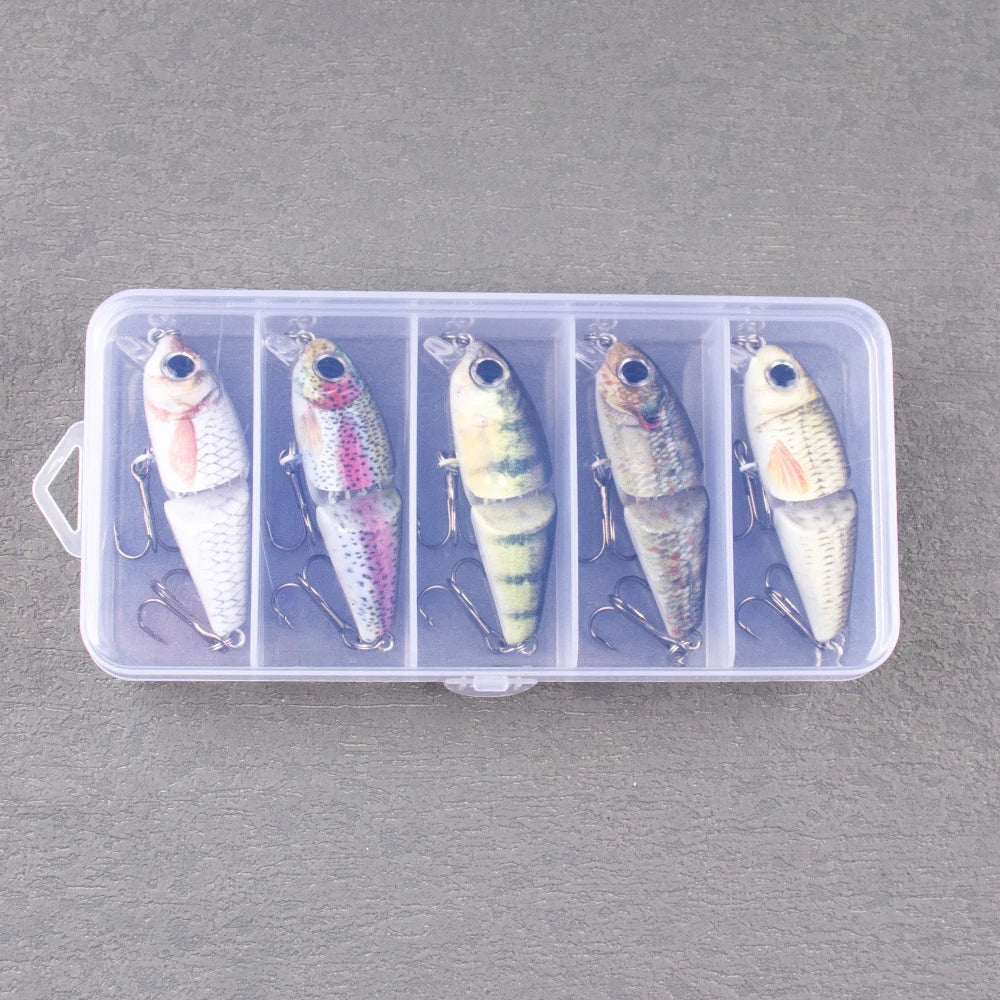 Mini Jointed Swimbait Lures, 5-Pack - Fishing Tackle from Linloft.