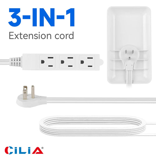 3ft Extension Cord with 3 Outlets - Electronics & Accessories from Linloft.