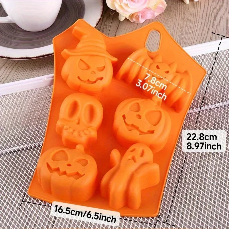 Halloween Moulds Nonstick Silicone Pumpkin Mold Skull Bat Ghost Shape Chocolate Candy Mold Baking Cake Pudding Cookie Cupcakes