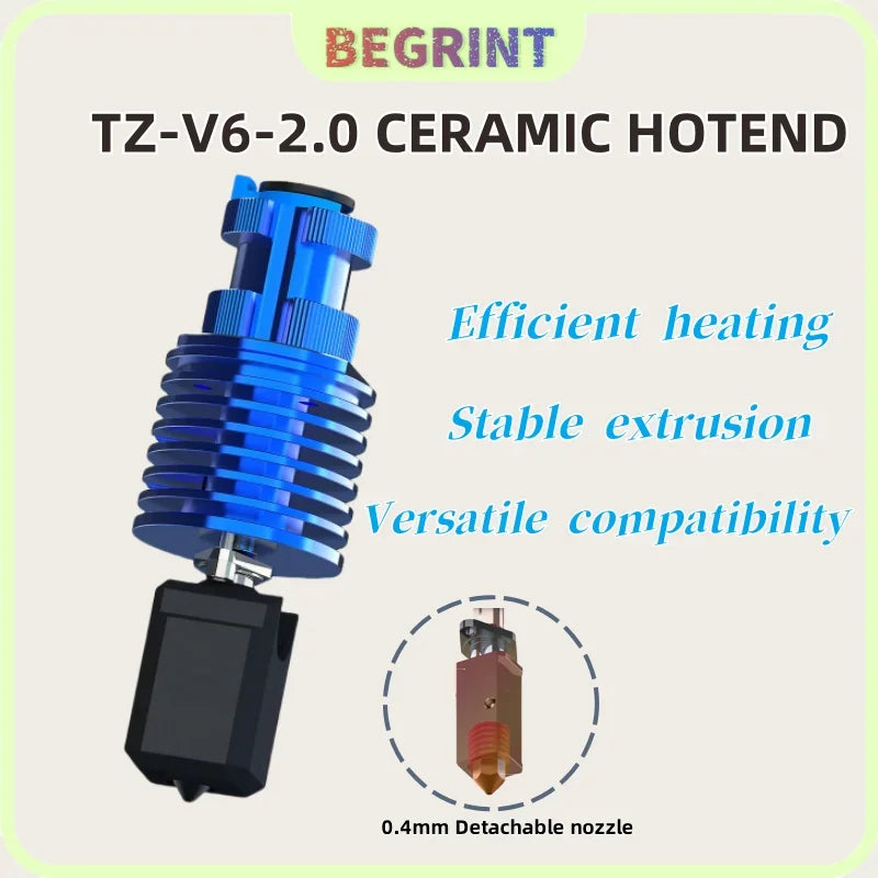 Upgrade TZ V6 2.0 Hotend Kit High Speed Print Head  for Ender 3/ 3 PRO/ VORON 2.4 Hi-End Extruder J-head Prusa Ender 3 V2/ CR10
