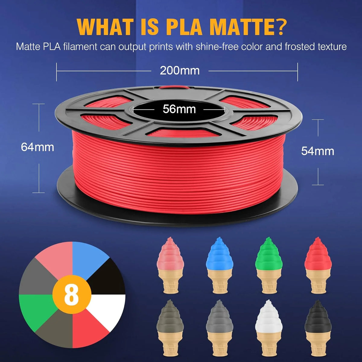 JAYO PLA Matte 3D Printer Filament 1.75mm+/-0.02mm 5/10Rolls 100% No Bubble Non-toxic3D Printing Materials for 3D Printer& Pen - 3D Printing Accessories from Linloft.