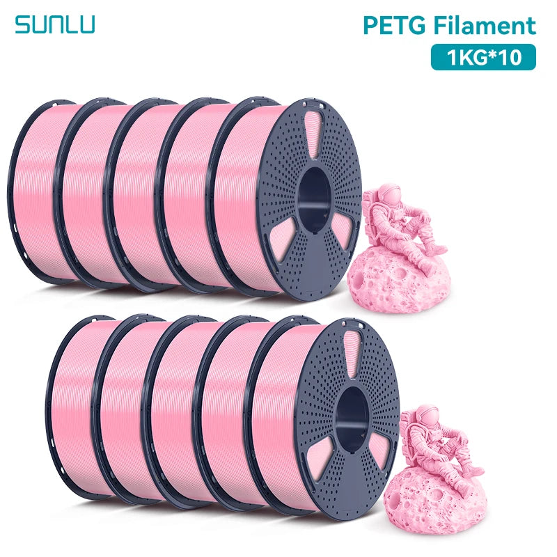 SUNLU PETG Filament 10KG 1.75MM 22LBS No Bubble Odorless Arrange Neatly Good Toughness BIodegradable High Transparency - 3D Printing Accessories from Linloft.