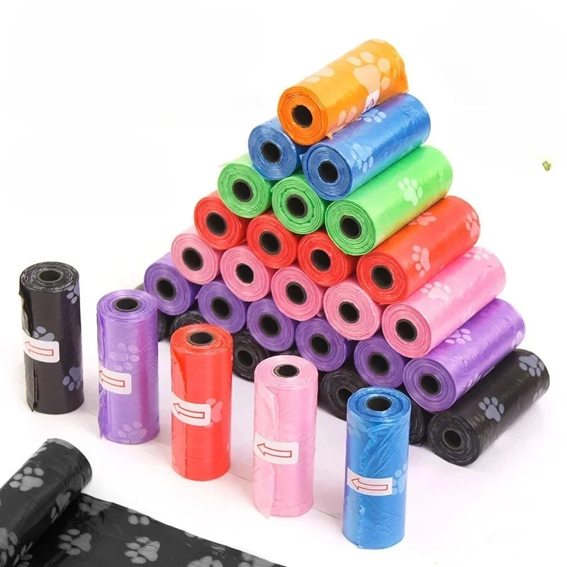 1/3/5pcs Pet Poop Bags Disposable Dog Waste Bags Bulk Poop Bags with Leash Clip and Bone Bag Dispenser 5 Rolls of 75 Pcs Bags - Pet Supplies from Linloft.
