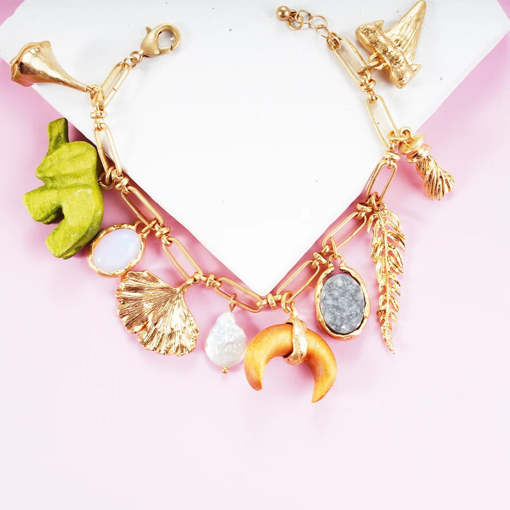 Jelly Fish charm Bracelet Bohemian Starfish Fish Tail Women Jewelry WealthyBoo Official-Website - Bracelets from Linloft.