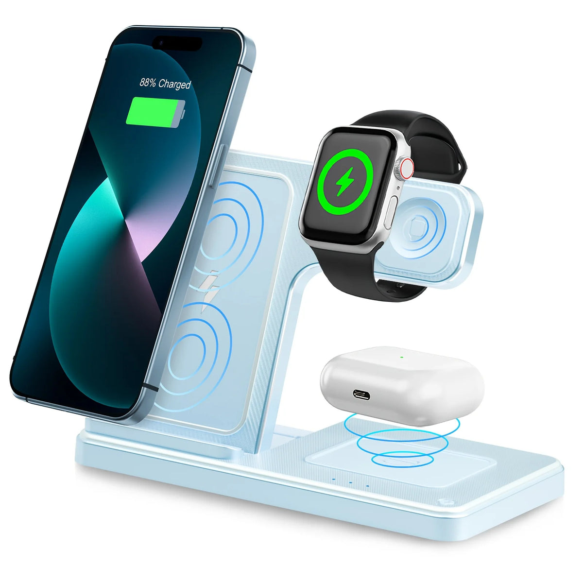 3-in-1 Foldable Magnetic Wireless Charger - Electronics & Accessories from Linloft.