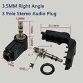 2.5/3.5mm 2/3/4 Pole Mono Stereo Audio Plug Straight /Right Angle 90 Degree L-shaped Headphone Jack Connector for DIY Repair